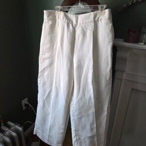 J.Crew Wide-leg White Cotton Trousers Size 10